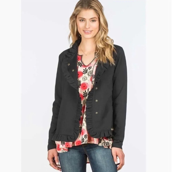 Matilda Jane Mistletoe Magic Make Believe Top Size Medium Peplum Long Sleeve - Picture 4 of 10